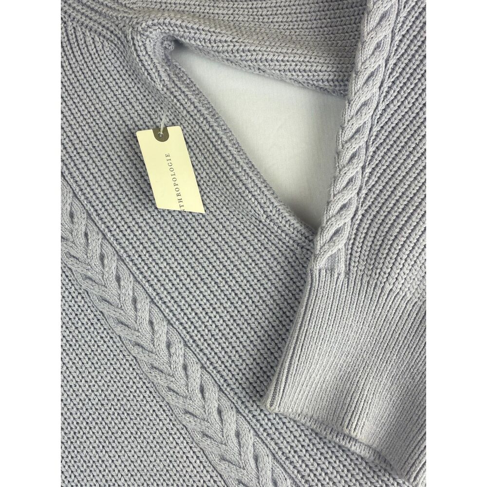~ NEW! XL Anthropologie Knit Sweater Dress Skater Mini Lavender Long Sleeve NWT - Picture 14 of 16